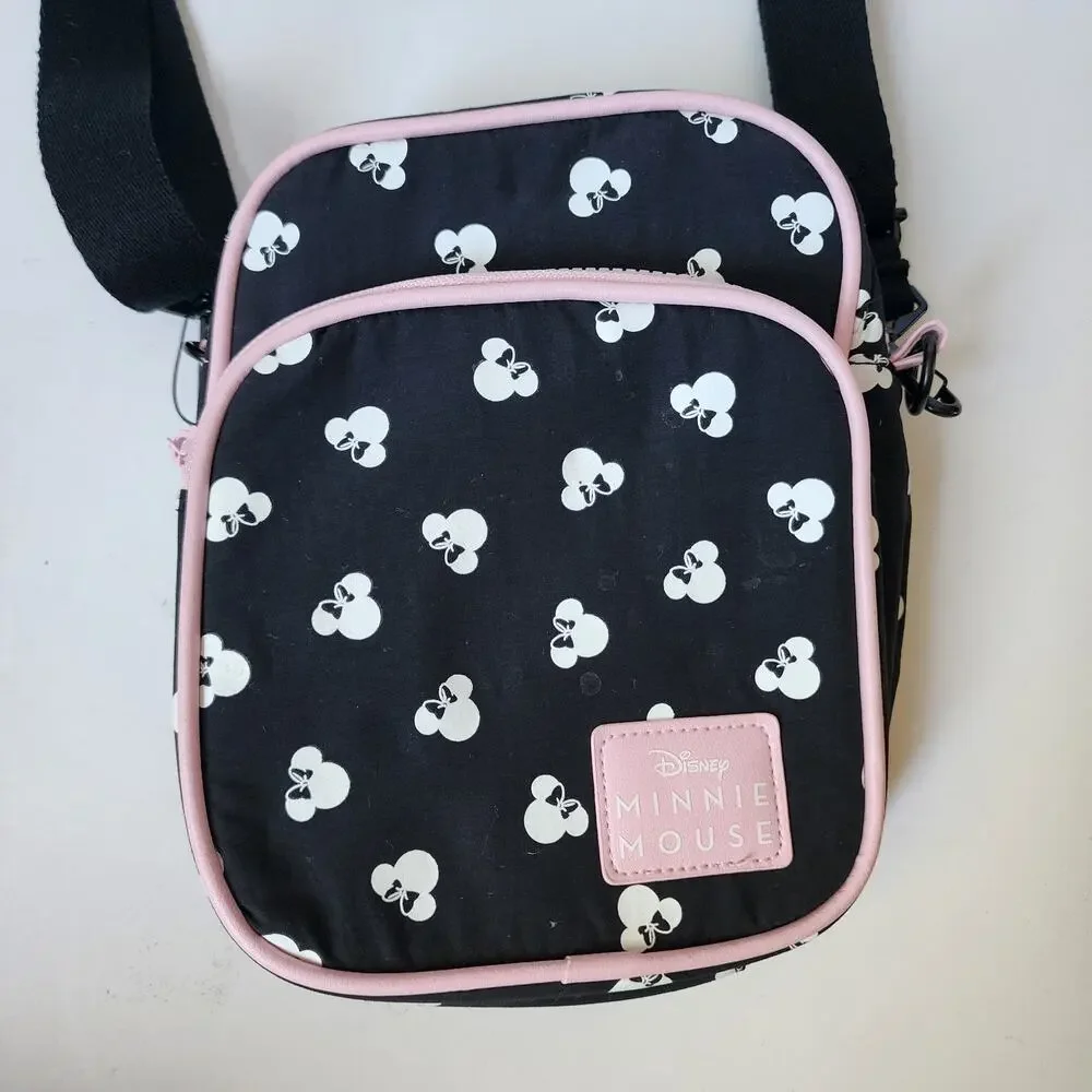 Disney Minnie Mouse Crossbody Purse Bioworld Bag Black Pink 9